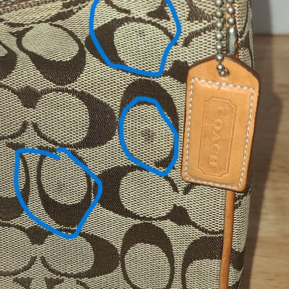 COACH VINATAGE HAMPTON SIGNATURE SHOULDER HANDBAG - KHAKI COLOR - Picture 5 of 15